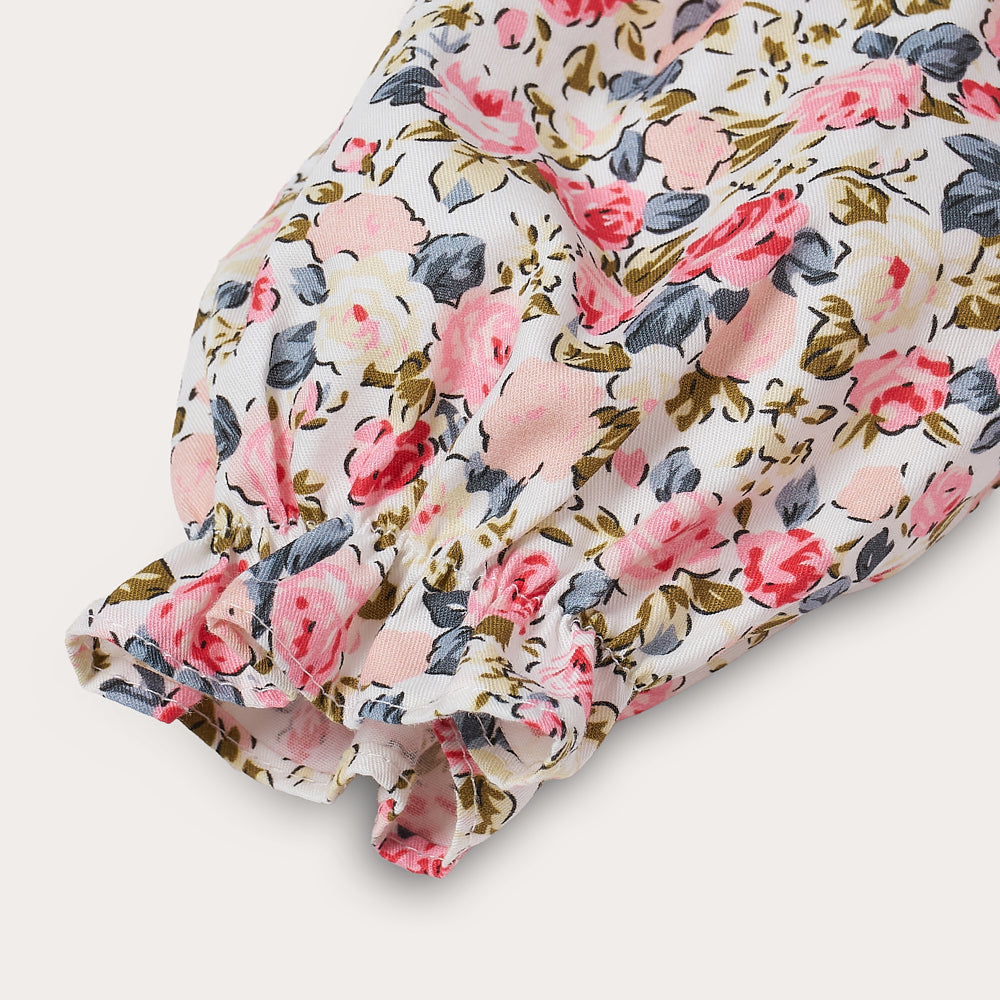 Hand smocked pink Flora dress with head band