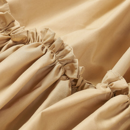 Hand smocked Ellis dress in toffee