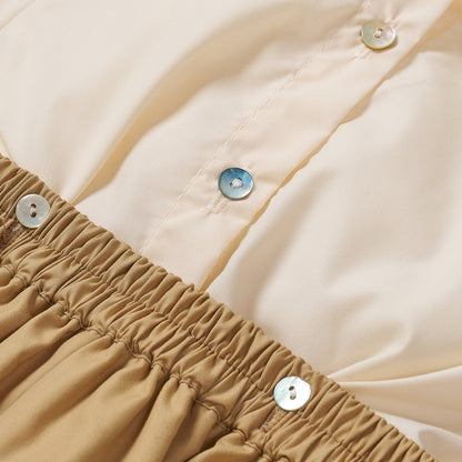 Boy's Hand Smocked butter cream and toffee bubble set