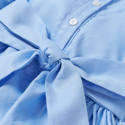 Hand smocked blue Fifi dress with pant and bows