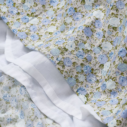 Hand smocked blue Flora dress with head band