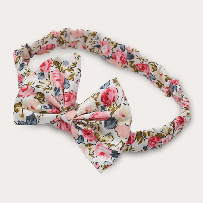 Hand smocked pink Flora dress with head band