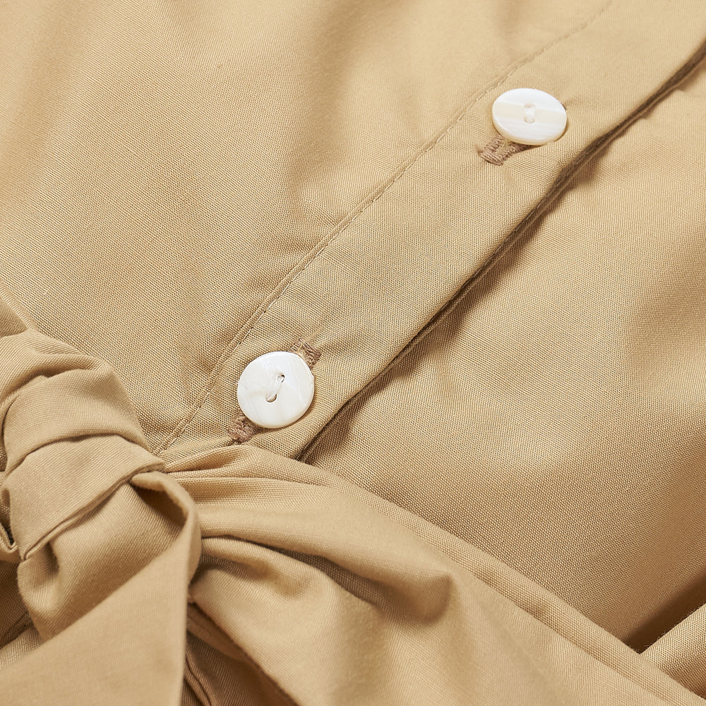 Hand smocked Ellis dress in toffee