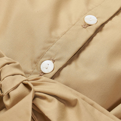 Hand smocked Ellis dress in toffee