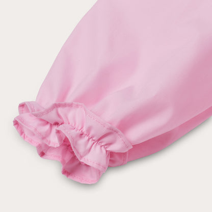 Hand smocked pink Rose dress with headband and pant