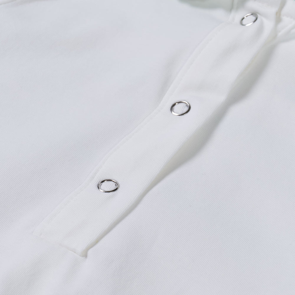 Hand Smocked White Baby Grow With Soft Green Hand Smocking