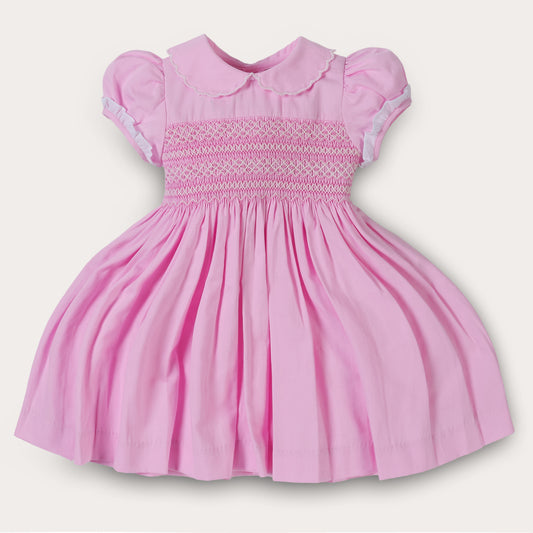 Hand Smocked Talia Dress Candy Pink