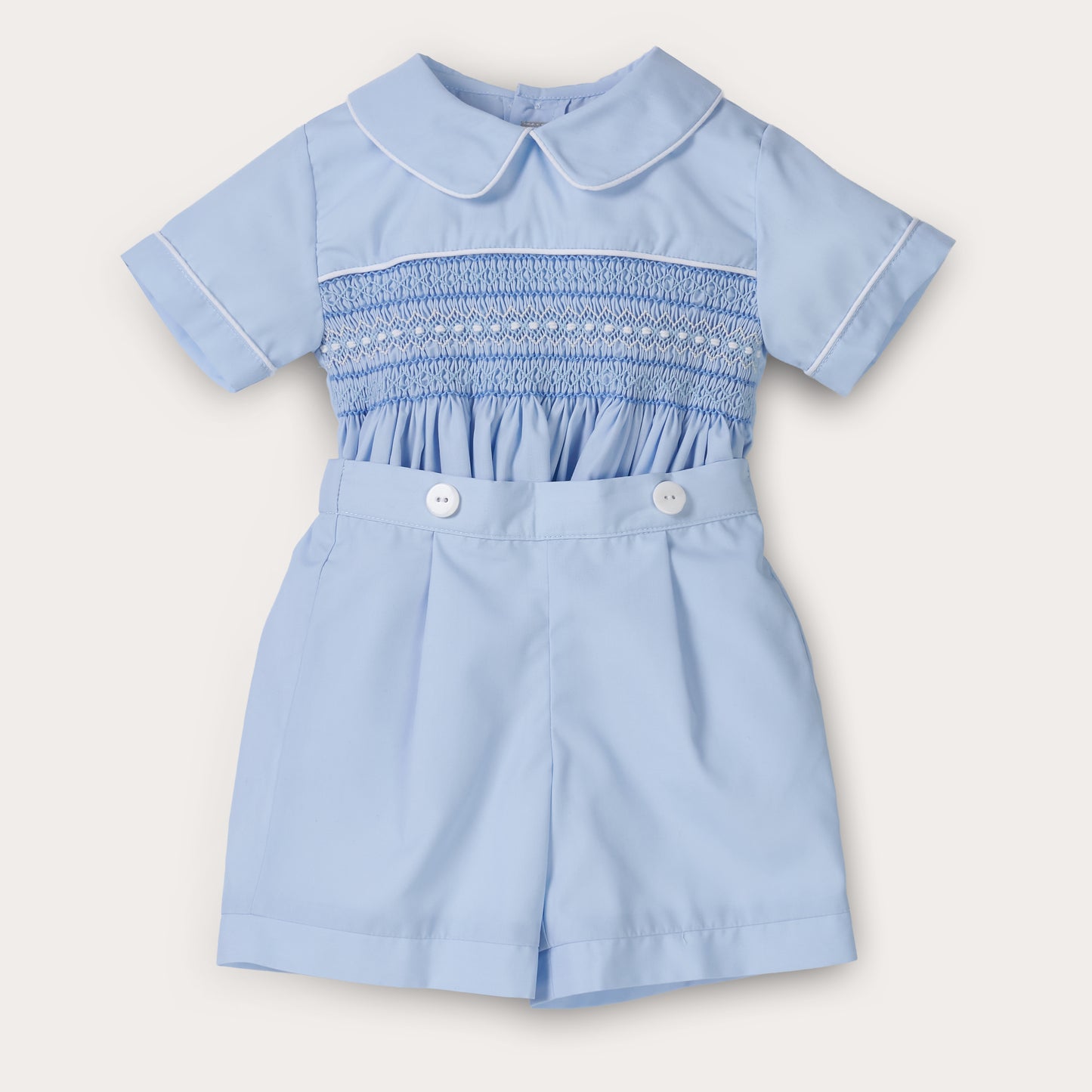 Boys Sky Hand Smocked Short Set