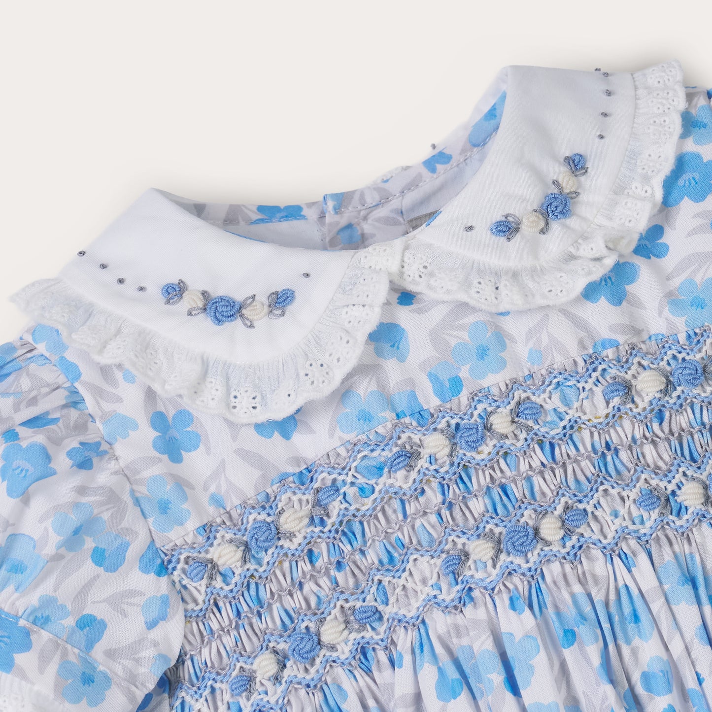Hand Smocked Bluebell Romper