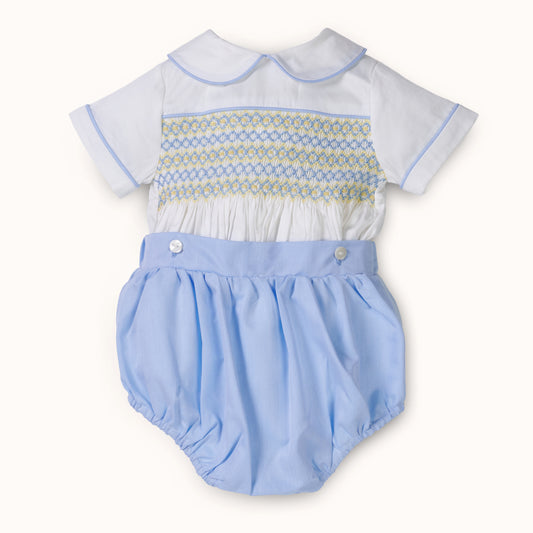 Boys Morgan Hand Smocked Bubble Set