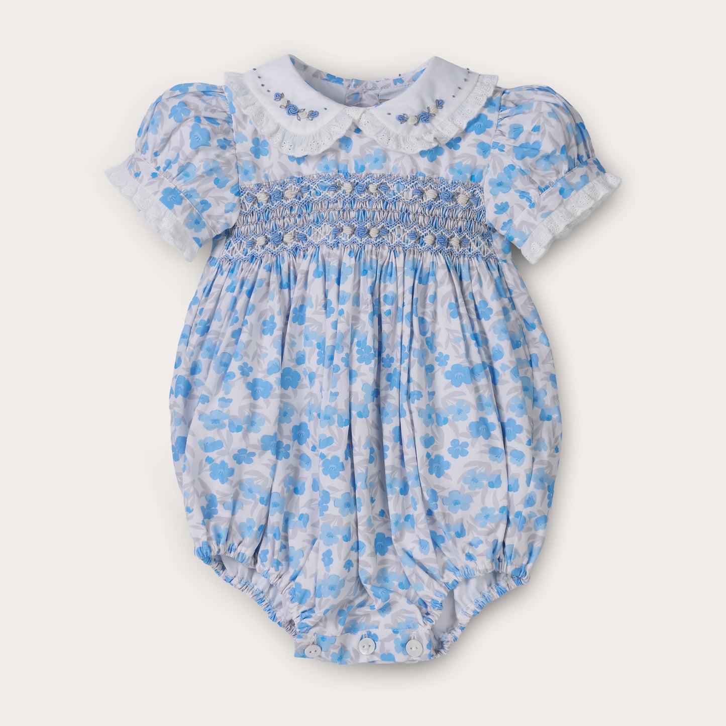 Hand Smocked Bluebell Romper