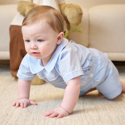 Boys Sky Hand Smocked Short Set