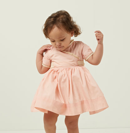 Peach Wrap over Dress