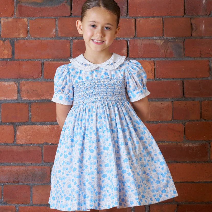 Hand Smocked Bluebell Dress