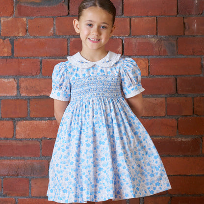 Hand Smocked Bluebell Dress