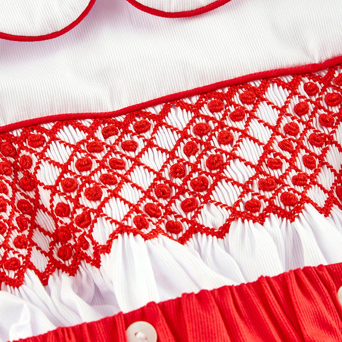 Boy's Hand Smocked Red Short Set
