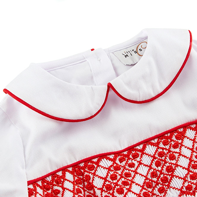 Boy's Hand Smocked Red Short Set