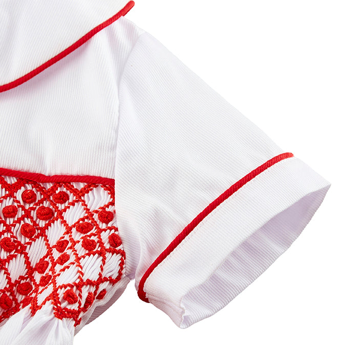 Boy's Hand Smocked Red Short Set