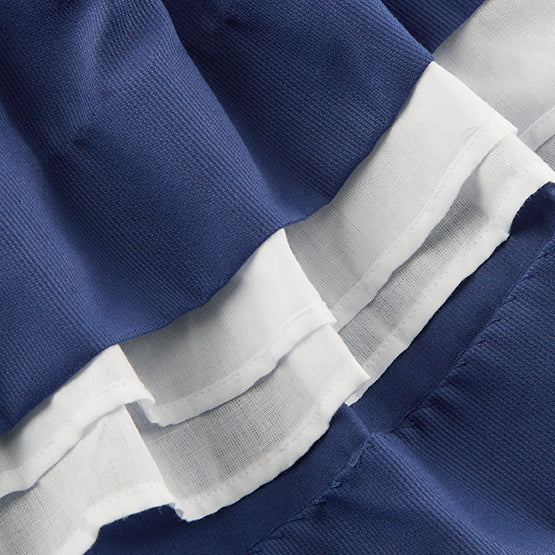 Hand smocked CLAIRE dress navy blue