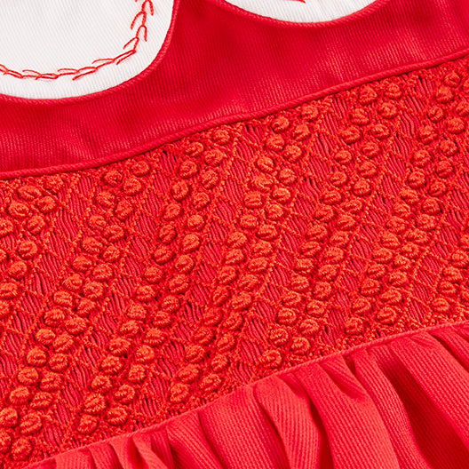 Hand smocked CLAIRE dress royal red JUST TWO LEFT
