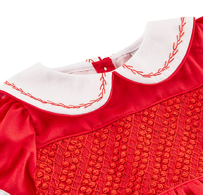 Hand smocked CLAIRE dress royal red JUST TWO LEFT
