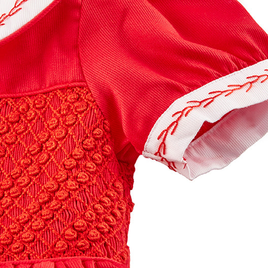 Hand smocked CLAIRE dress royal red JUST TWO LEFT