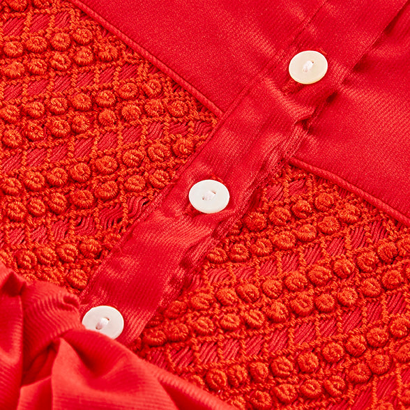 Hand smocked CLAIRE dress royal red JUST TWO LEFT