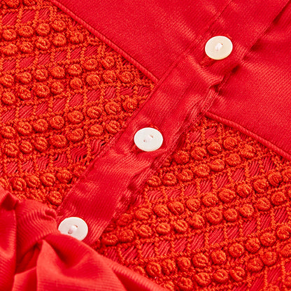 Hand smocked CLAIRE dress royal red JUST TWO LEFT