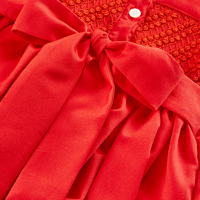 Hand smocked CLAIRE dress royal red JUST TWO LEFT