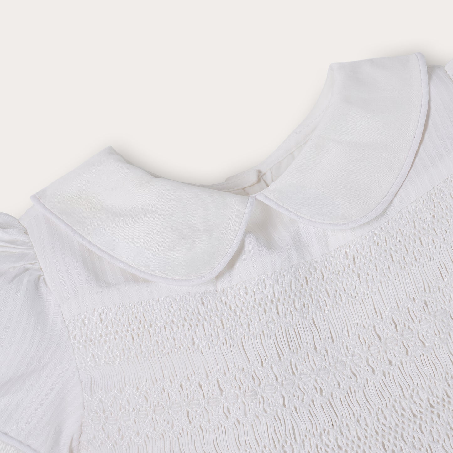 Hand Smocked White Lux Dress