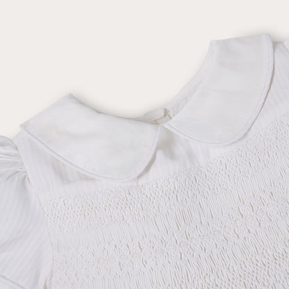 Hand Smocked White Lux Dress