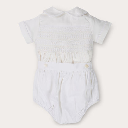 Boys Lux Hand Smocked Bubble Set