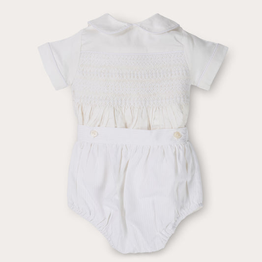 Boys Lux Hand Smocked Bubble Set