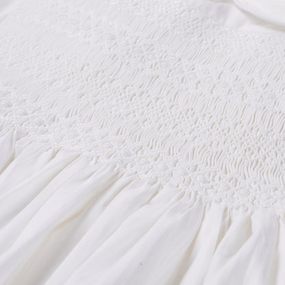 Hand Smocked White Lux Dress