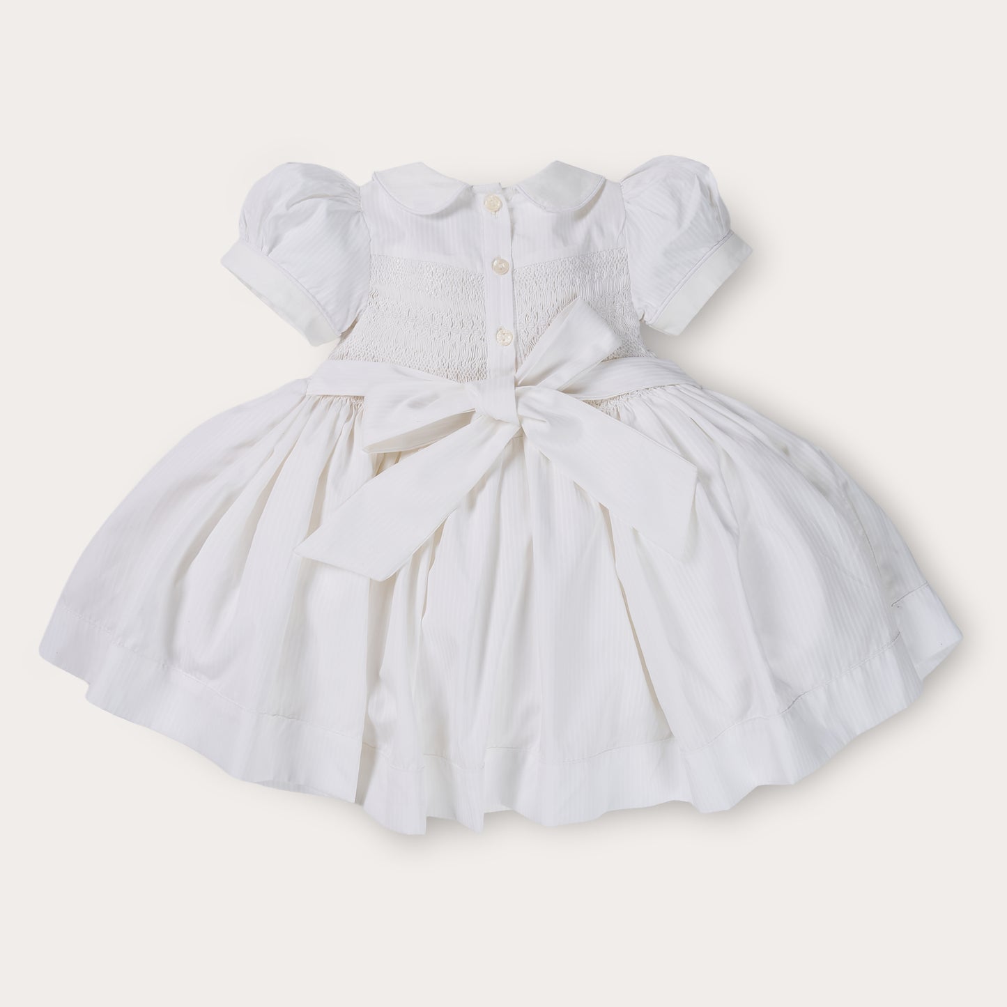 Hand Smocked White Lux Dress