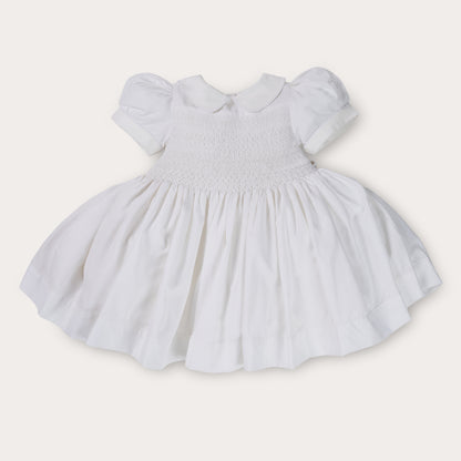 Hand Smocked White Lux Dress