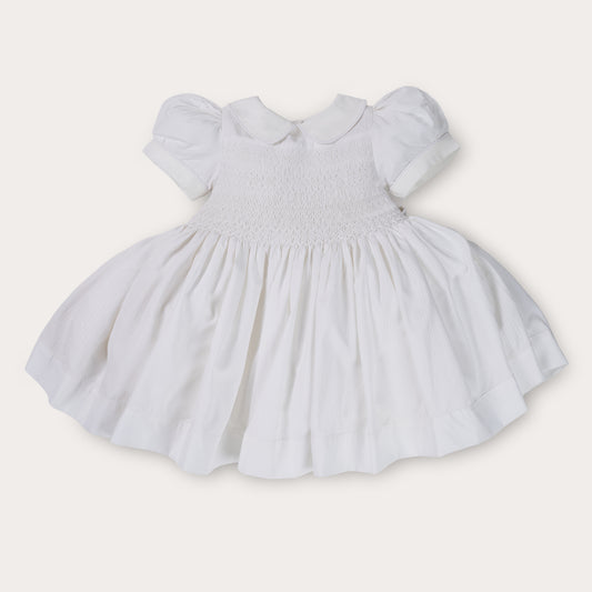 Hand Smocked White Lux Dress