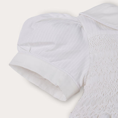 Hand Smocked White Lux Dress