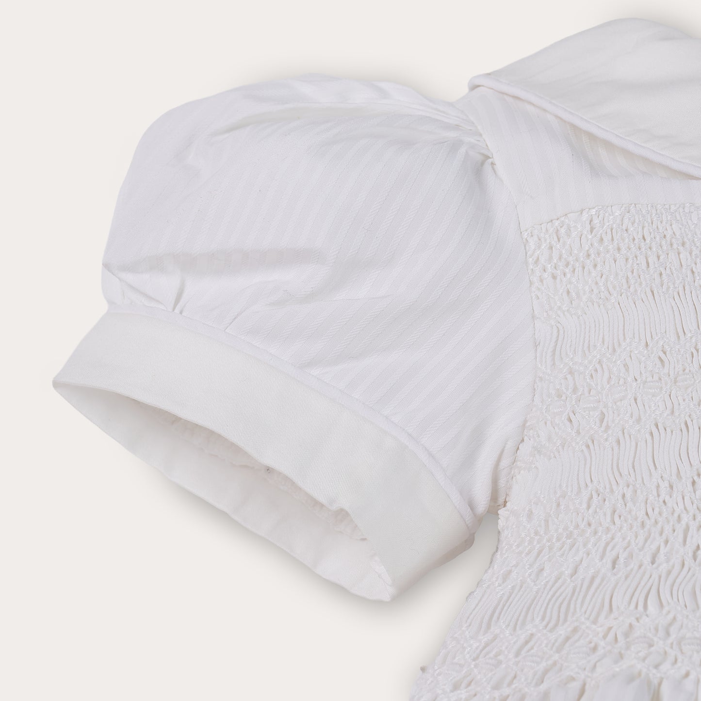 Hand Smocked White Lux Dress