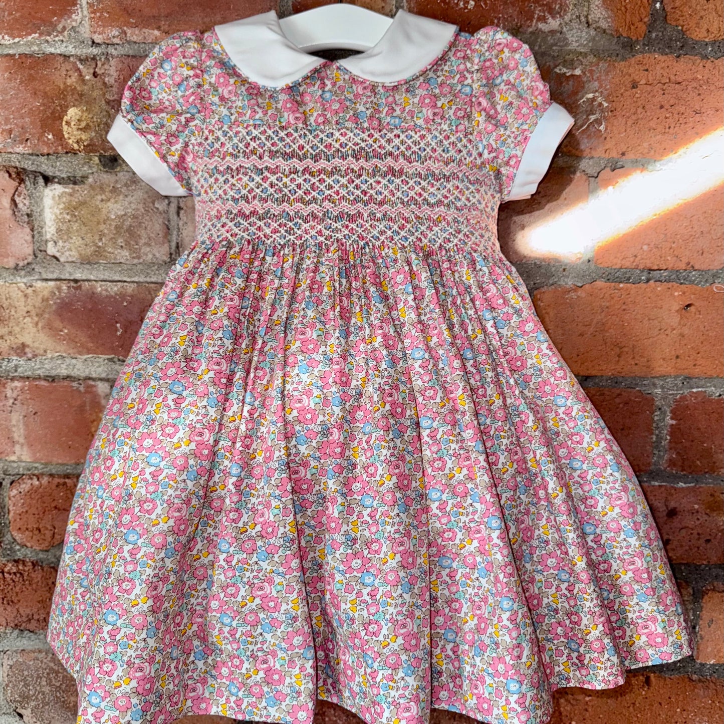 Hand smocked Flora dress ONE LEFT