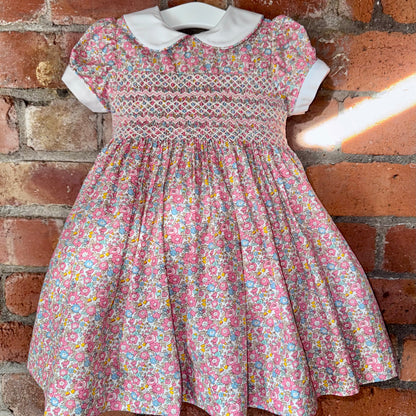 Hand smocked Flora dress ONE LEFT
