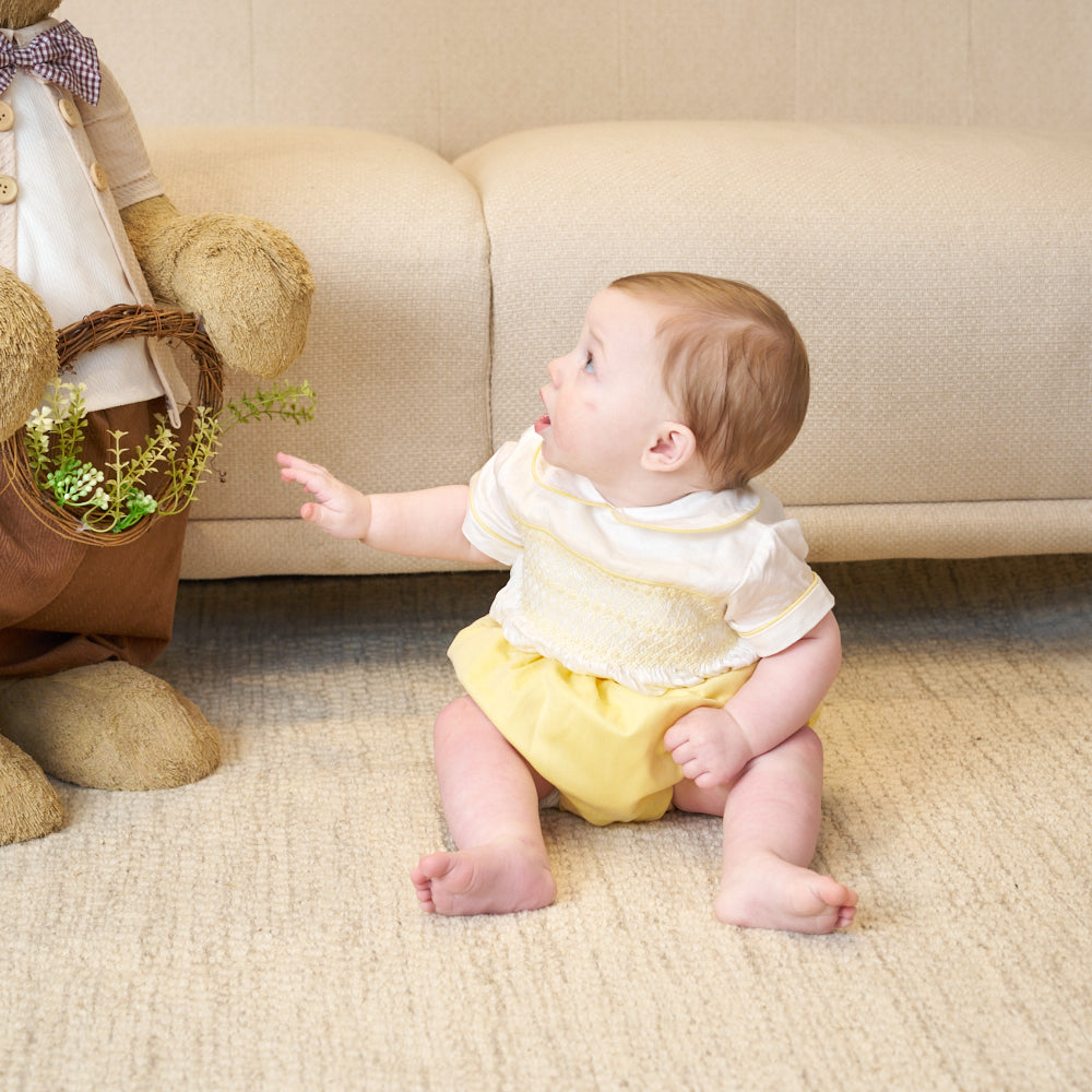 Boys Erin Hand Smocked Bubble Set