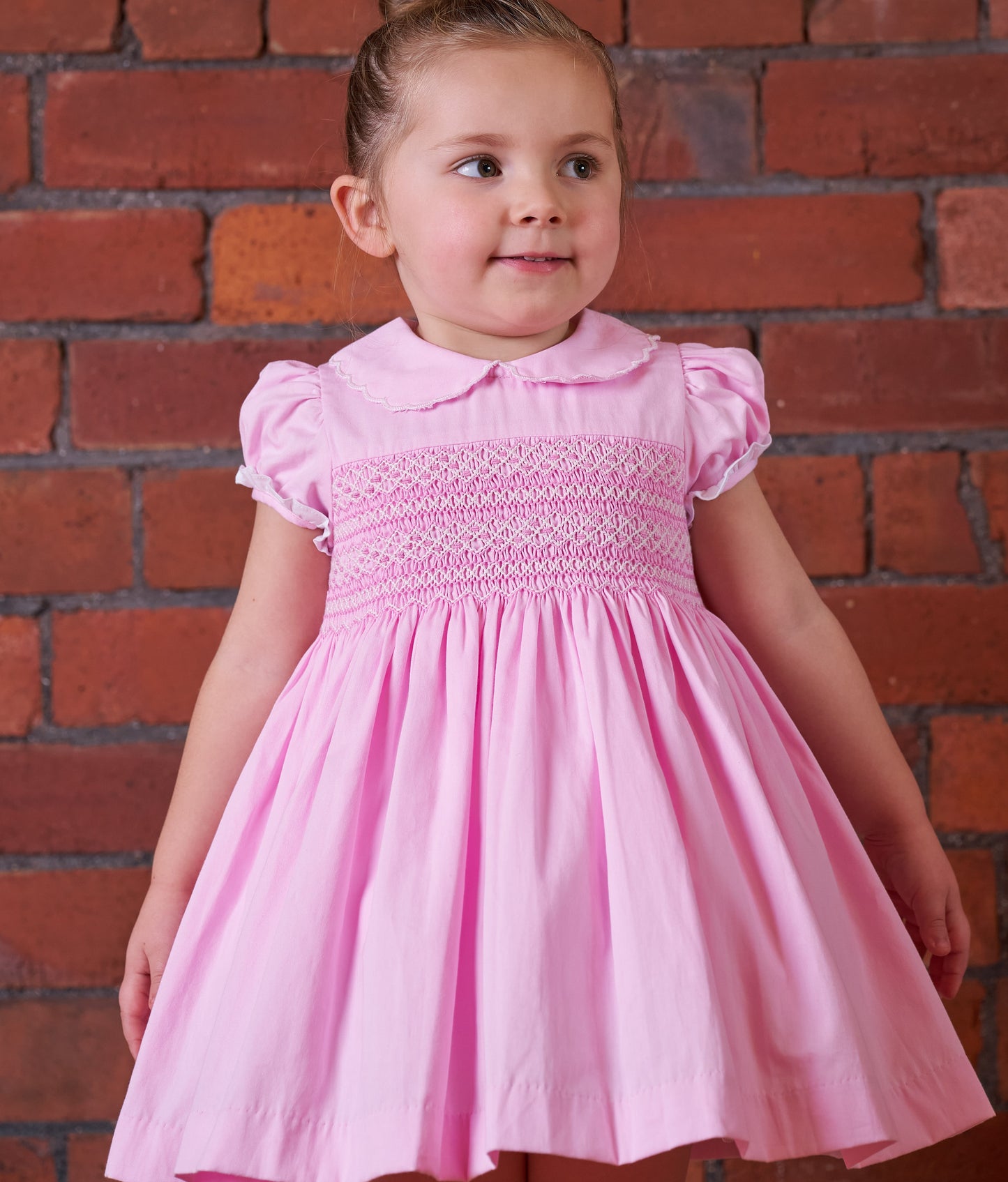 Hand Smocked Talia Dress Candy Pink