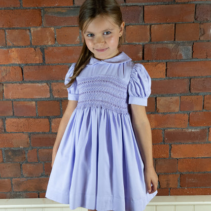 Hand smocked Alice dress lavender