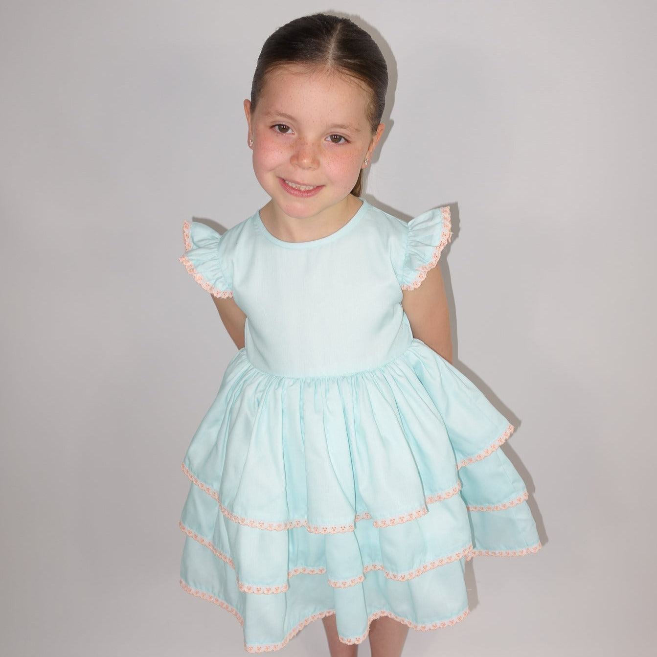 Soft mint ruffle dress