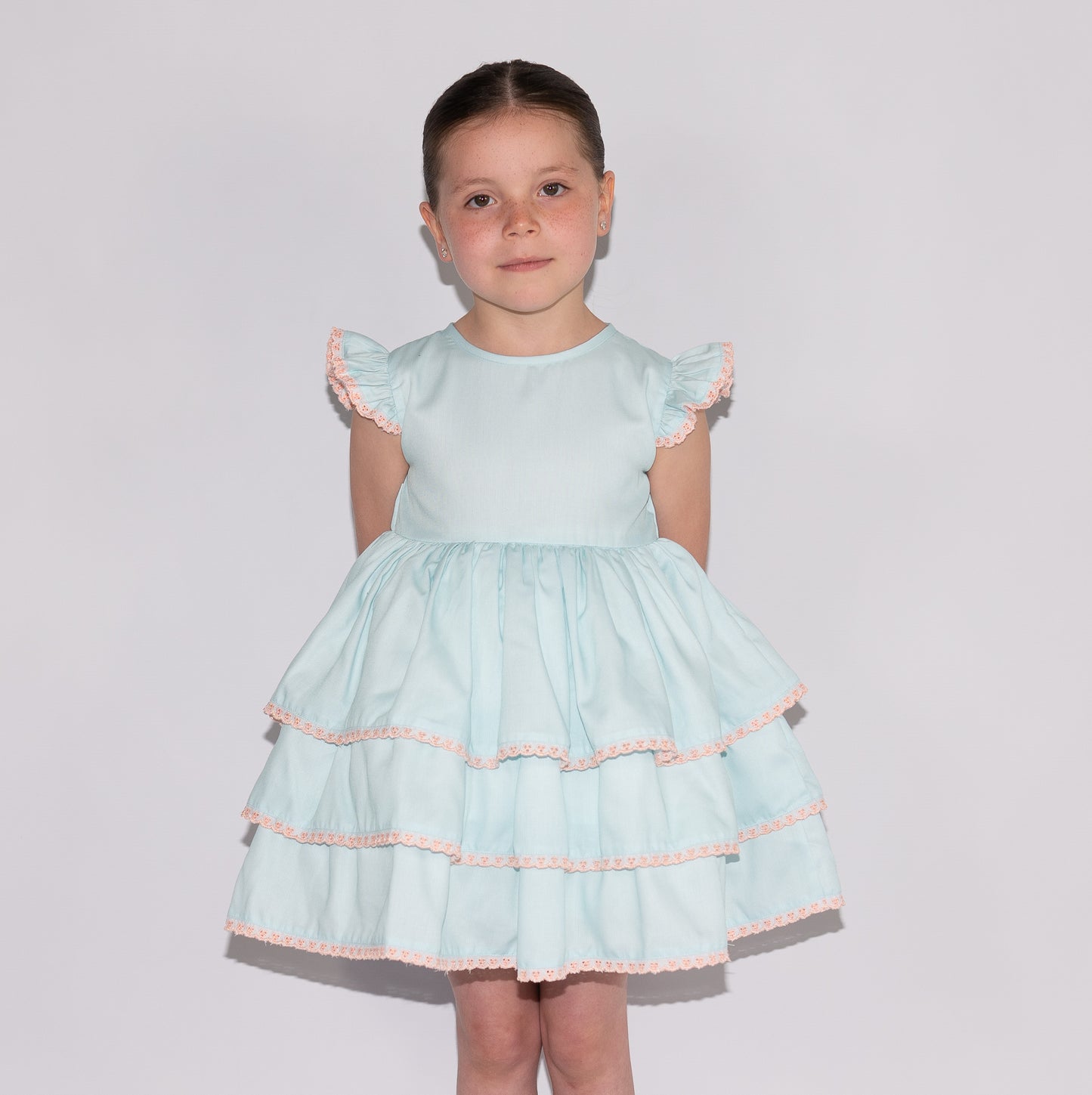 Soft mint ruffle dress