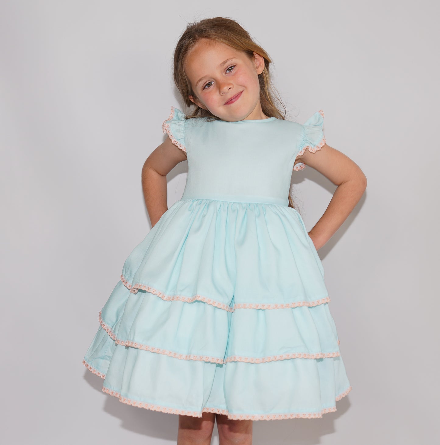Soft mint ruffle dress