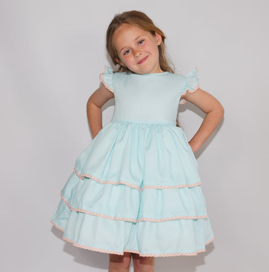 Soft mint ruffle dress