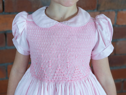 Hand smocked BONNIE dress pink ONE LEFT!