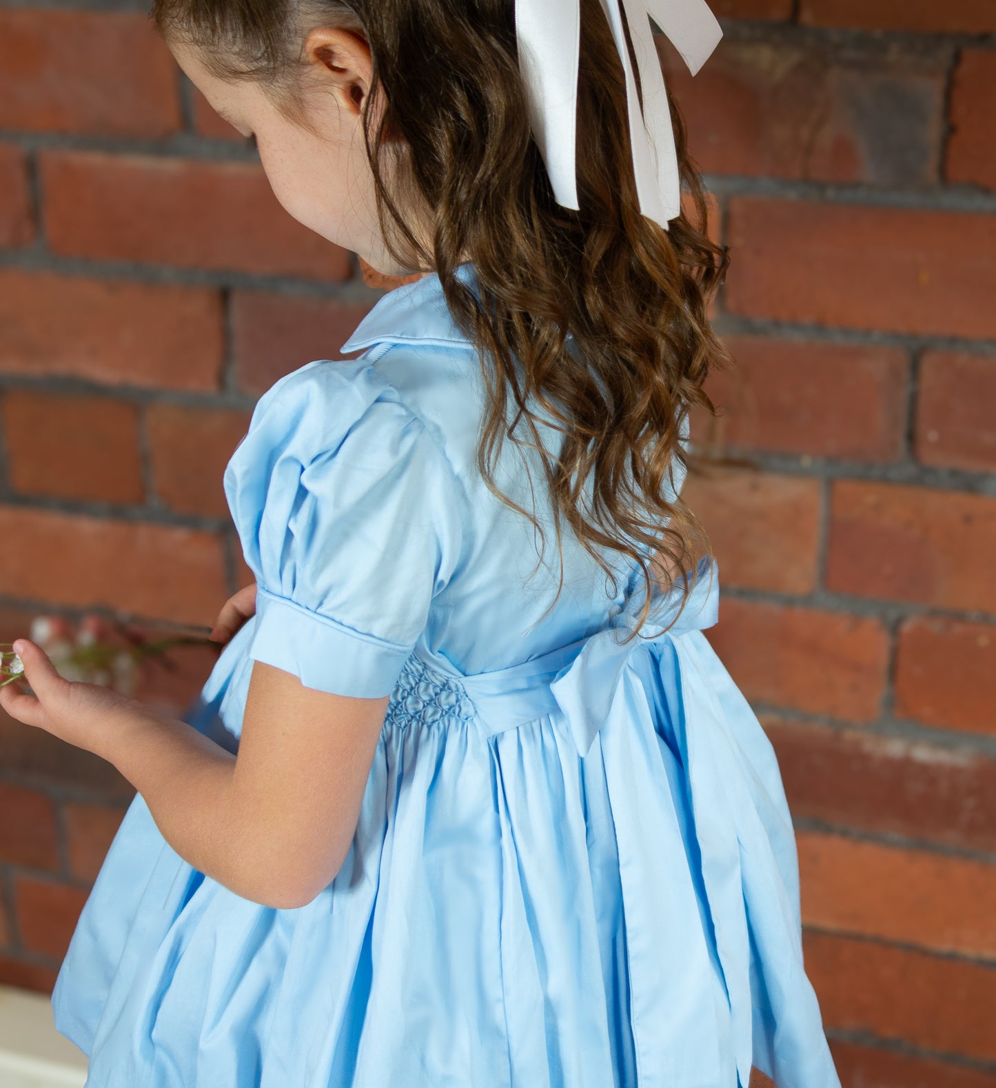 Hand smocked BONNIE dress blueJUST TWO LEFT!